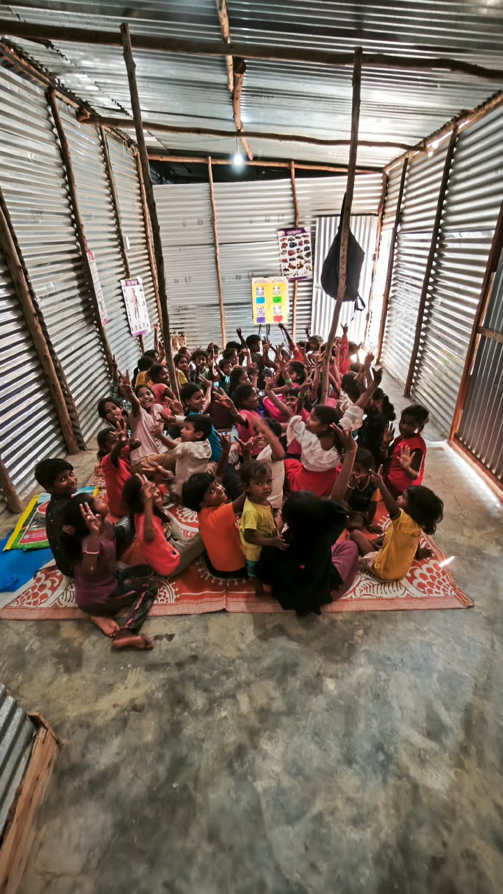 Children at the Bellandur learning centre today